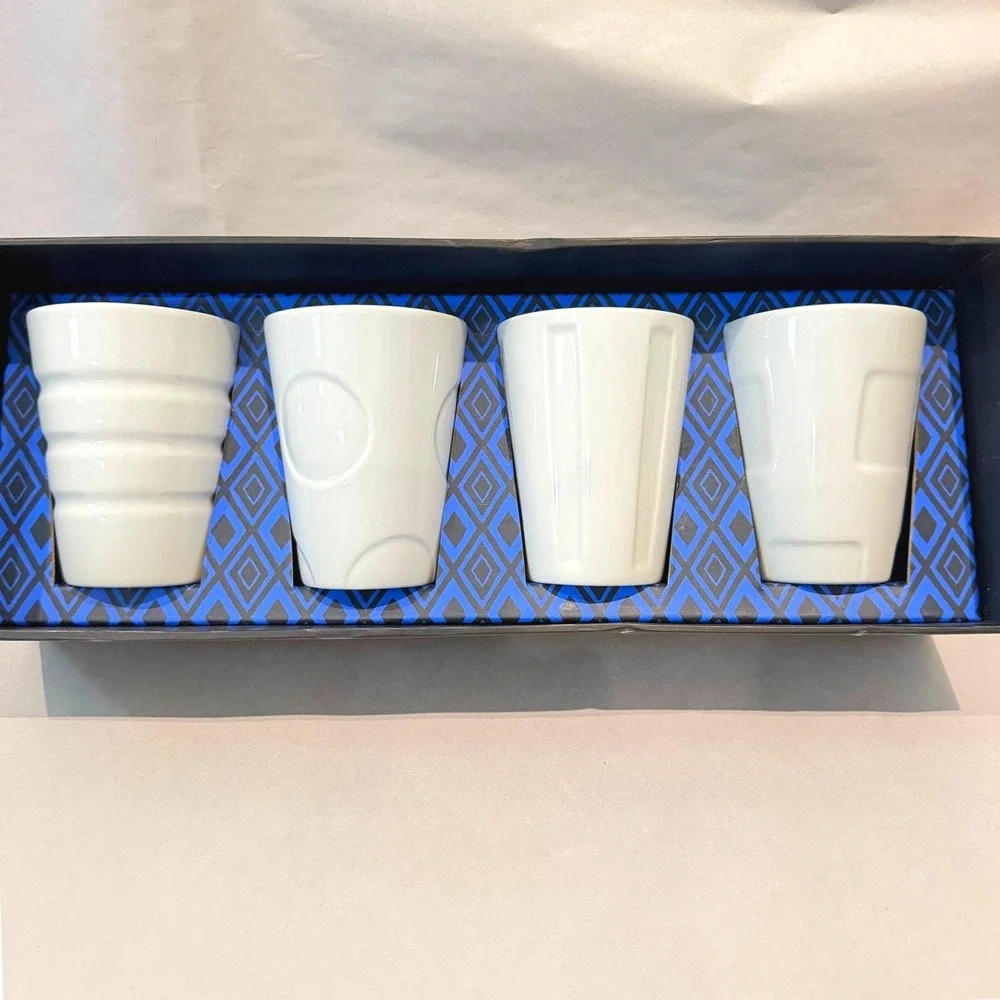 Starbucks New Bone China‎ Espresso Cup Set of 4 NIB Gift Box Barista Series